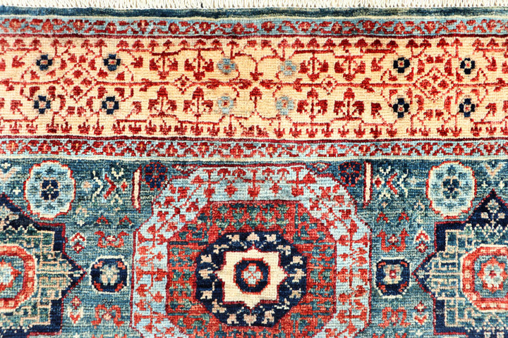 Cadet Blue Mamluk 3' 11 x 5' 11 - No. 66084 - ALRUG Rug Store
