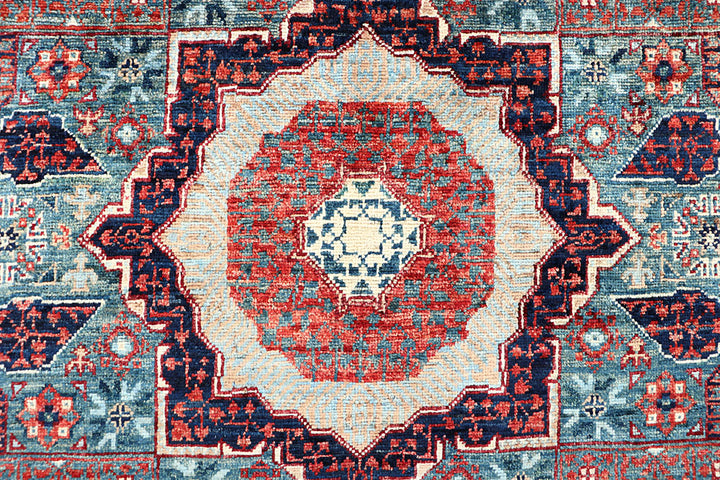 Cadet Blue Mamluk 3' 11 x 5' 11 - No. 66084 - ALRUG Rug Store
