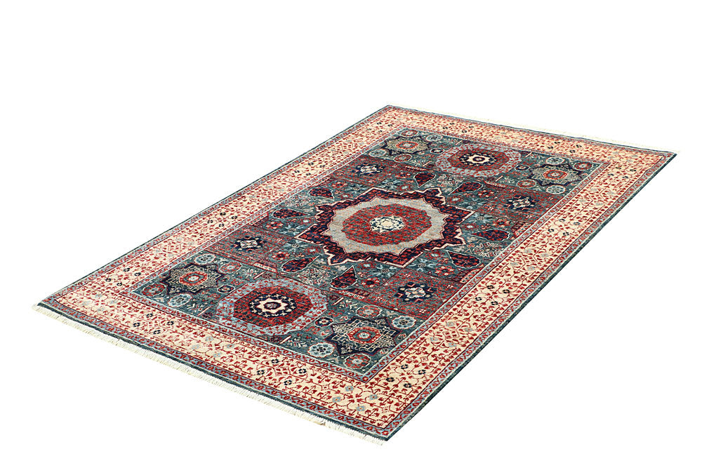 Cadet Blue Mamluk 3' 11 x 5' 11 - No. 66084 - ALRUG Rug Store