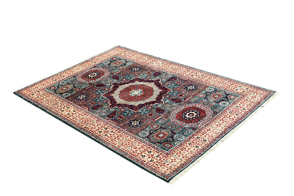 Cadet Blue Mamluk 3' 11 x 5' 11 - No. 66084 - ALRUG Rug Store