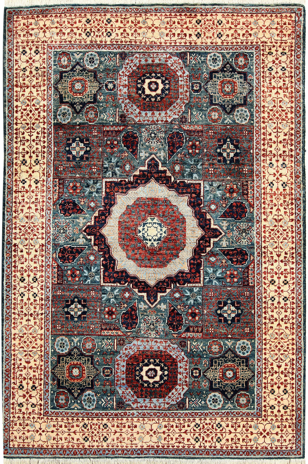 Cadet Blue Mamluk 3' 11 x 5' 11 - No. 66084 - ALRUG Rug Store