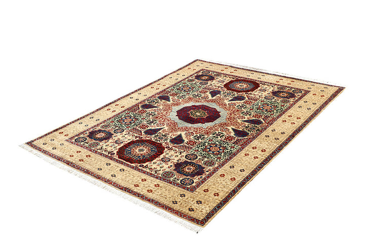 Blanched Almond Mamluk 4' 11 x 6' 8 - No. 66091 - ALRUG Rug Store