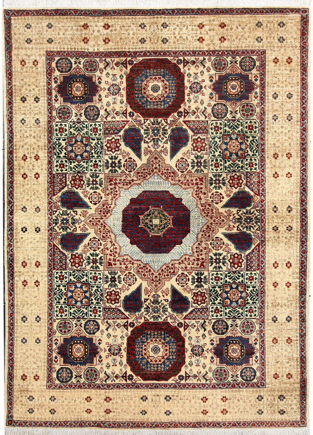 Blanched Almond Mamluk 4' 11 x 6' 8 - No. 66091 - ALRUG Rug Store