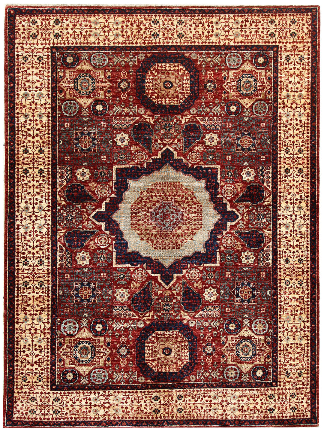 Dark Red Mamluk 4' 11 x 6' 9 - No. 66096 - ALRUG Rug Store