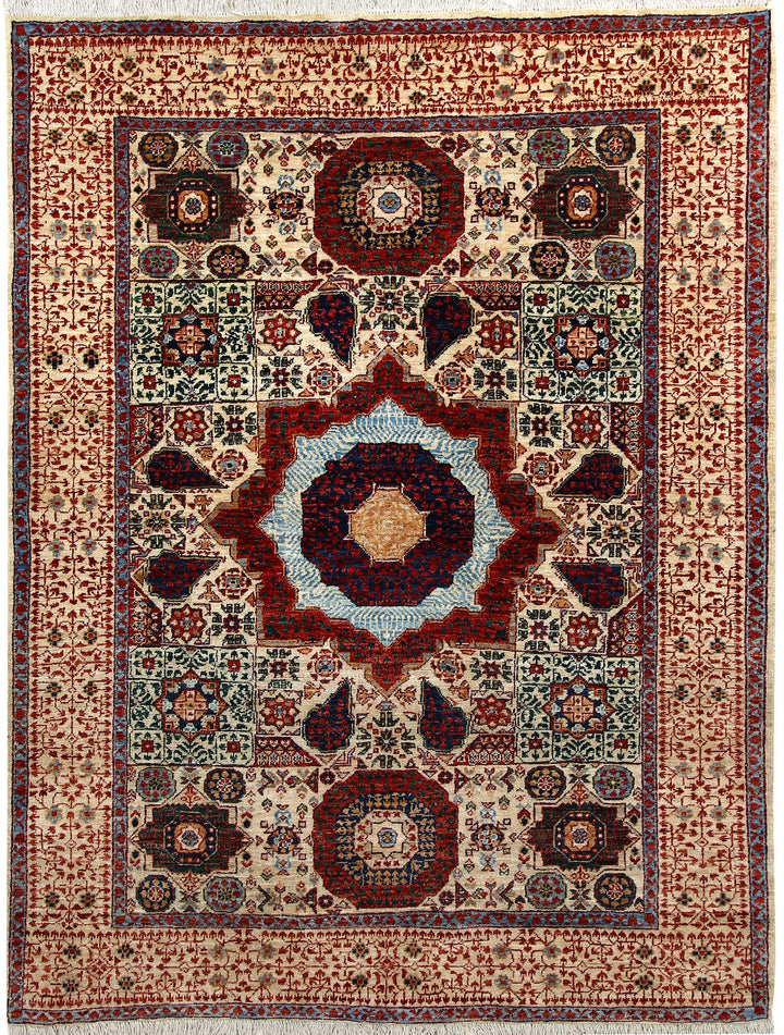 Tan Mamluk 4' 11 x 6' 6 - No. 66099 - ALRUG Rug Store