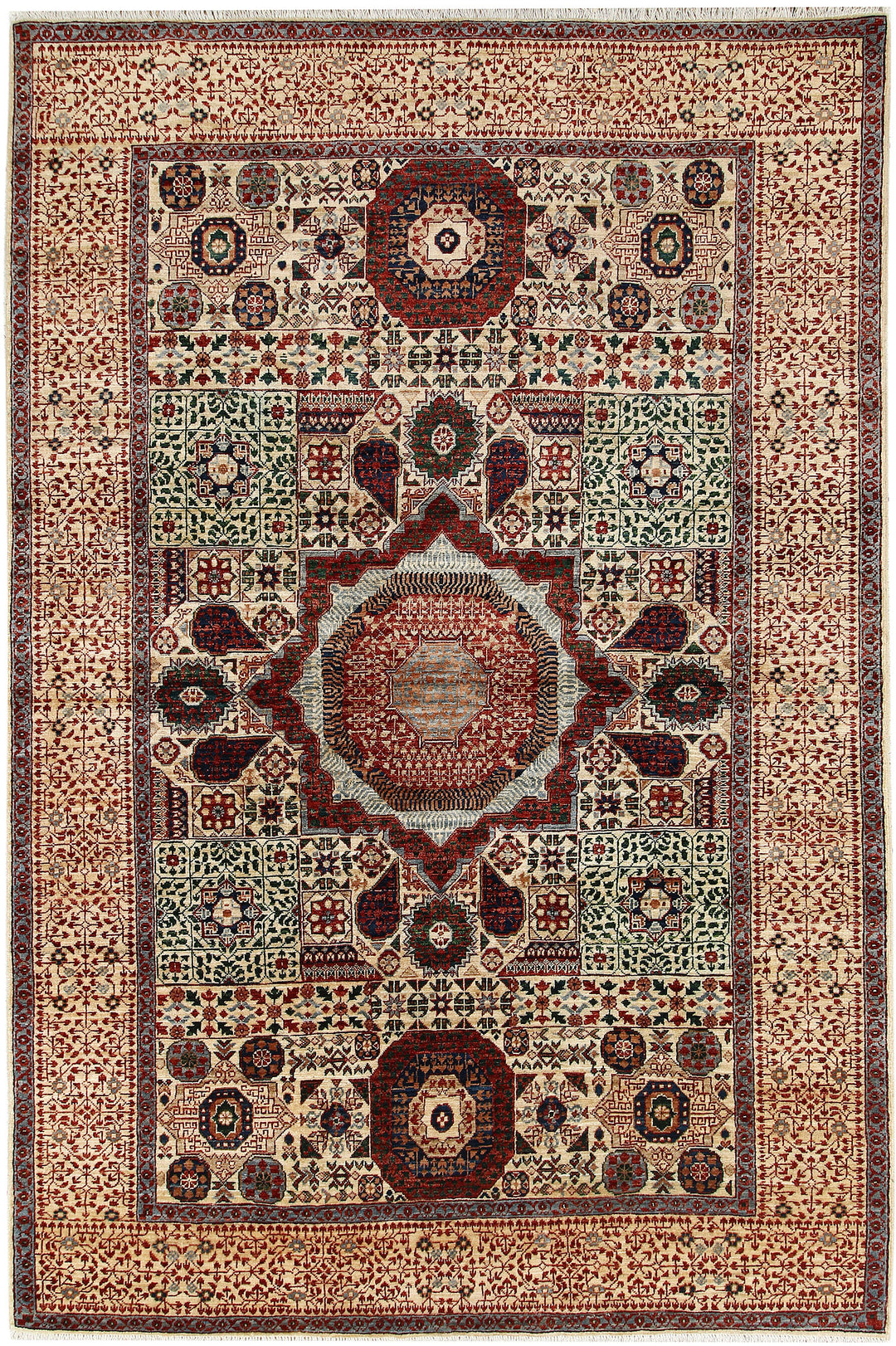 Blanched Almond Mamluk 5' 9 x 9' 3 - No. 66120 - ALRUG Rug Store