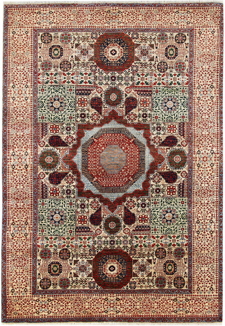 Blanched Almond Mamluk 5' 10 x 8' 10 - No. 66121 - ALRUG Rug Store