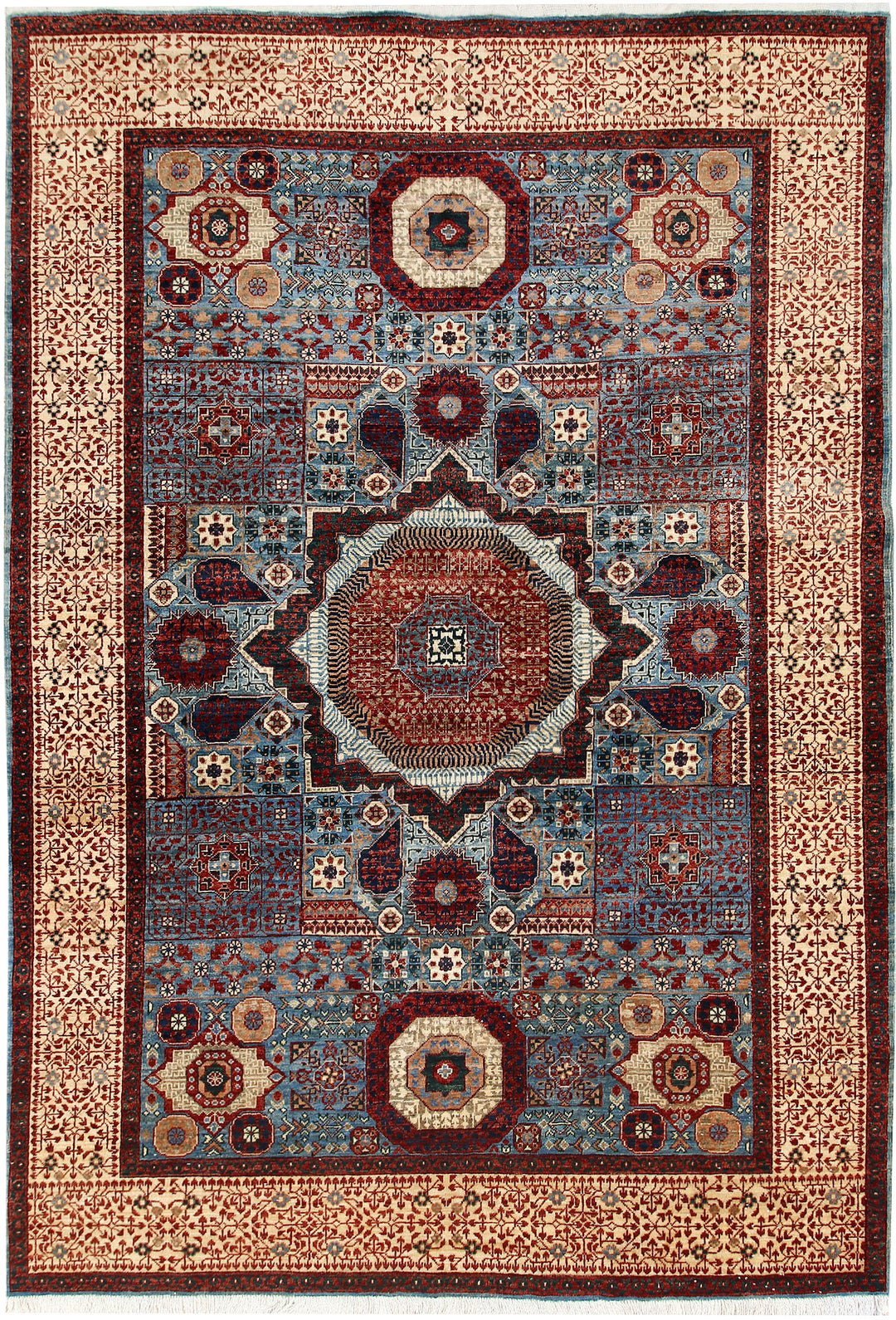 Light Blue Mamluk 6' x 8' 9 - No. 66130 - ALRUG Rug Store