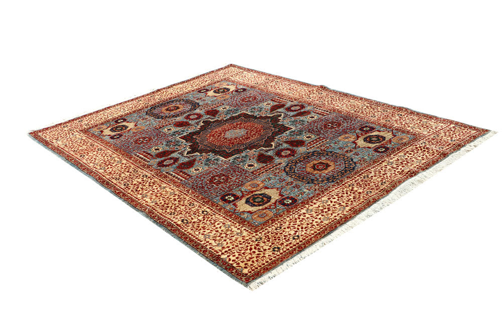 Cadet Blue Mamluk 5' 8 x 7' 9 - No. 66133 - ALRUG Rug Store