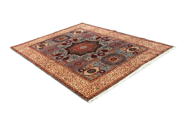 Cadet Blue Mamluk 5' 8 x 7' 9 - No. 66133 - ALRUG Rug Store
