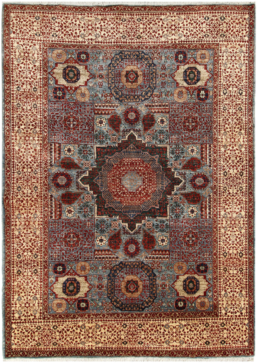 Cadet Blue Mamluk 5' 8 x 7' 9 - No. 66133 - ALRUG Rug Store