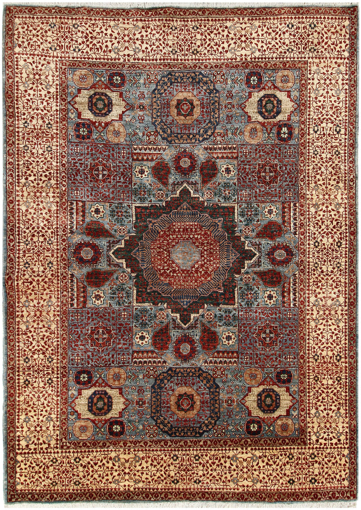 Cadet Blue Mamluk 5' 8 x 7' 9 - No. 66133 - ALRUG Rug Store