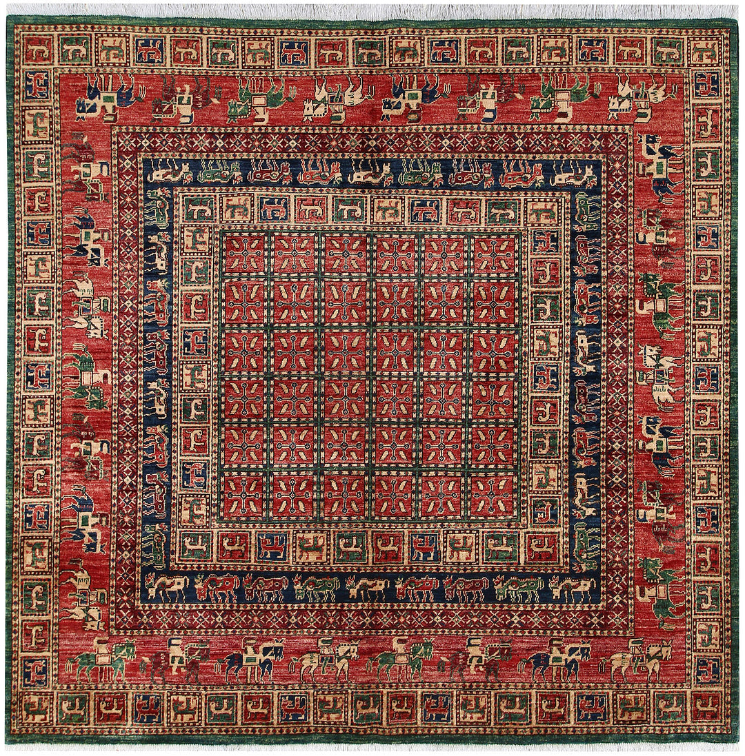 Multi Colored Ziegler 6' 11 x 6' 9 - No. 66151 - ALRUG Rug Store