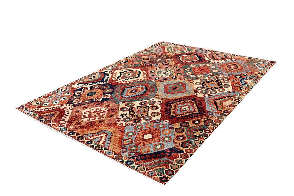 Multi Colored Ikat 6' x 8' 9 - No. 66153 - ALRUG Rug Store