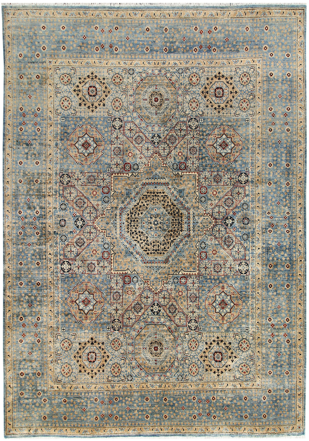 Cadet Blue Mamluk 8' x 10' 3 - No. 66171 - ALRUG Rug Store
