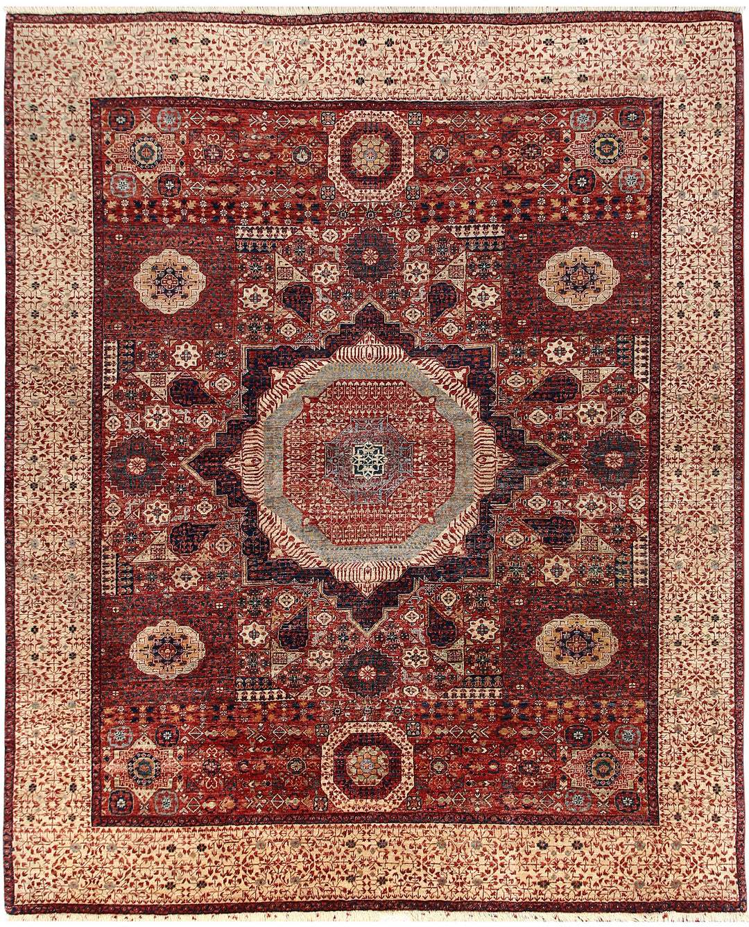 Dark Red Mamluk 8' x 9' 7 - No. 66178 - ALRUG Rug Store