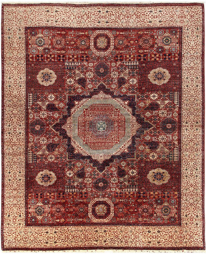 Dark Red Mamluk 8' x 9' 7 - No. 66178 - ALRUG Rug Store