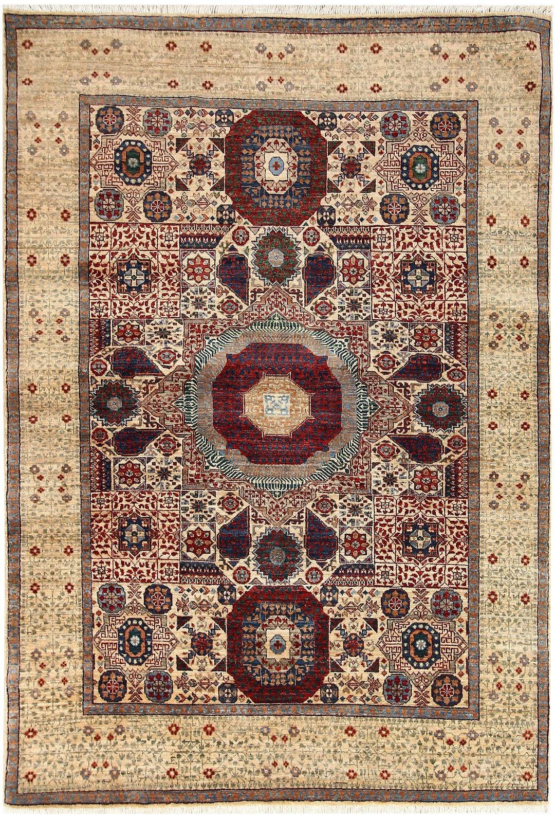 Blanched Almond Mamluk 4' 9 x 6' 11 - No. 66185 - ALRUG Rug Store