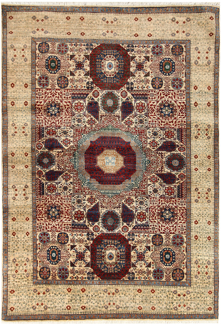 Blanched Almond Mamluk 4' 9 x 6' 11 - No. 66185 - ALRUG Rug Store