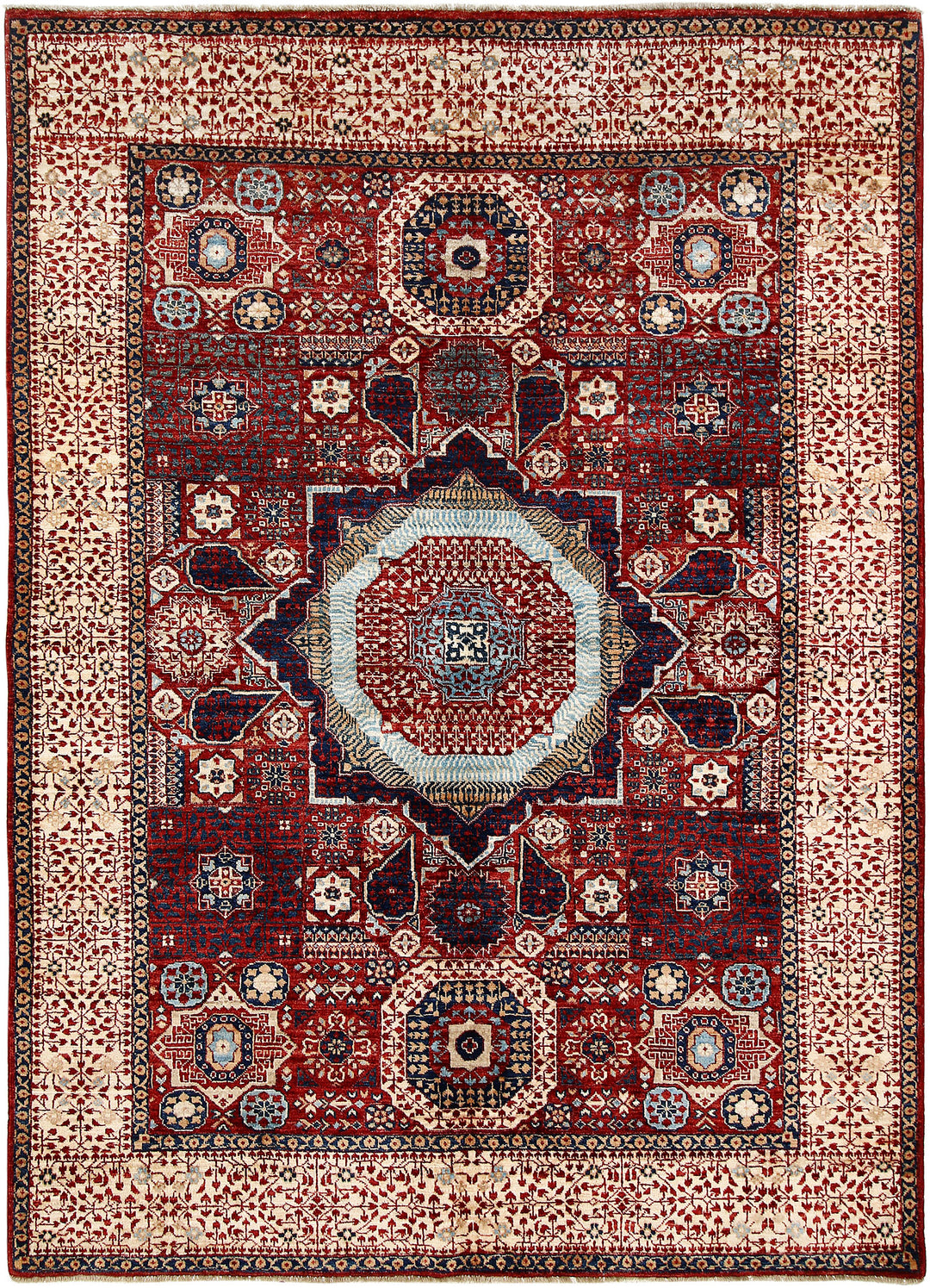 Dark Red Mamluk 4' 11 x 6' 10 - No. 66190 - ALRUG Rug Store