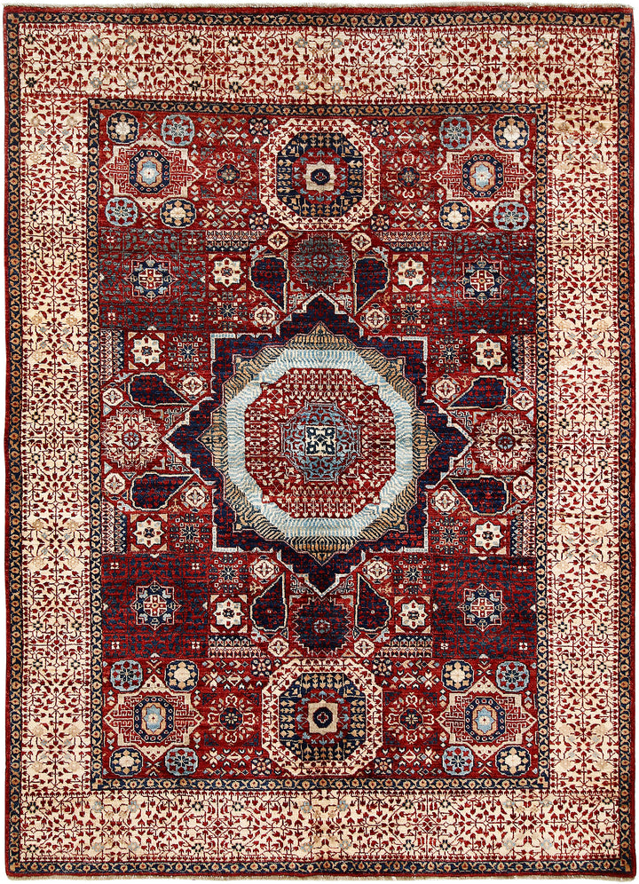 Dark Red Mamluk 4' 11 x 6' 10 - No. 66190 - ALRUG Rug Store