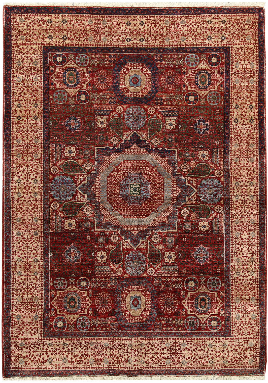 Dark Red Mamluk 4' 9 x 6' 9 - No. 66194 - ALRUG Rug Store
