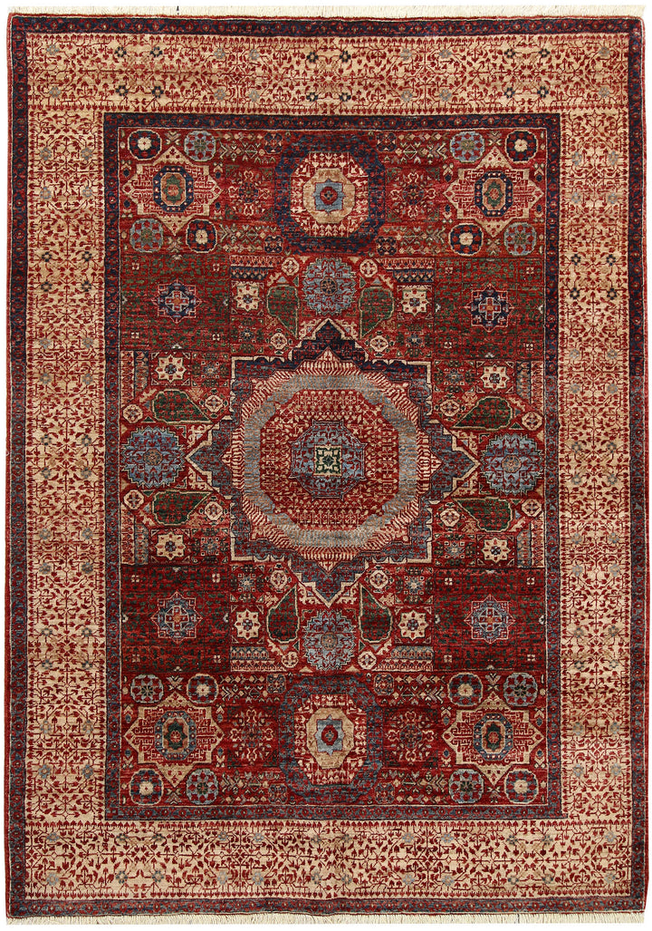 Dark Red Mamluk 4' 9 x 6' 9 - No. 66194 - ALRUG Rug Store