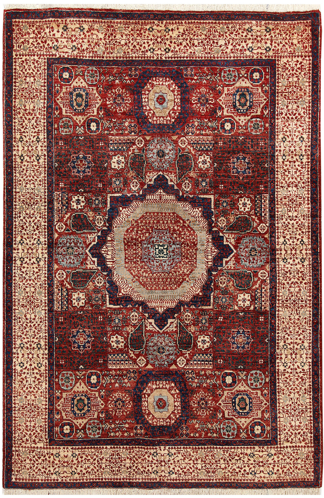 Dark Red Mamluk 4' 9 x 7' - No. 66195 - ALRUG Rug Store