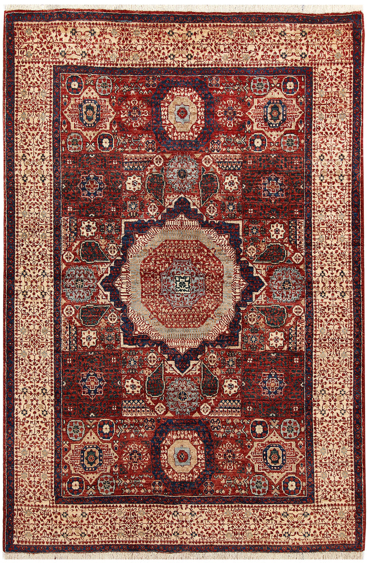 Dark Red Mamluk 4' 9 x 7' - No. 66195 - ALRUG Rug Store