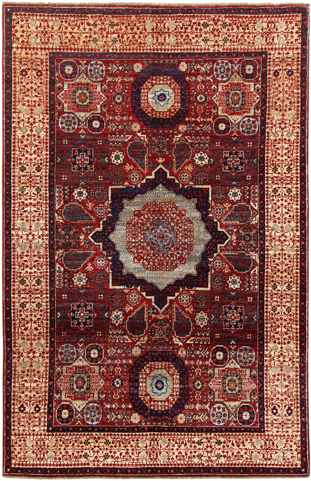 Dark Red Mamluk 3' 10 x 6' - No. 66198 - ALRUG Rug Store