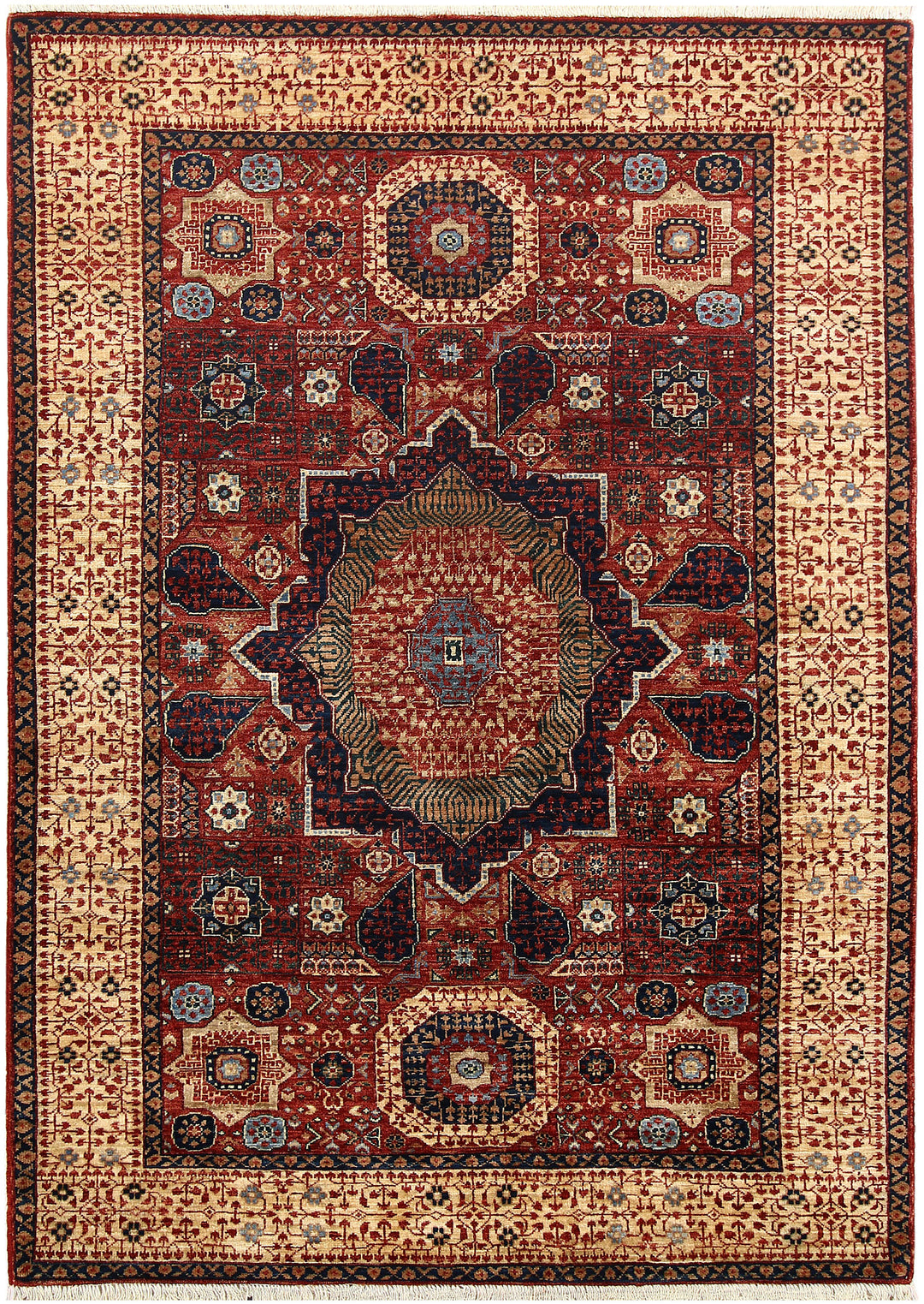 Dark Red Mamluk 4' 1 x 6' 7 - No. 66201 - ALRUG Rug Store