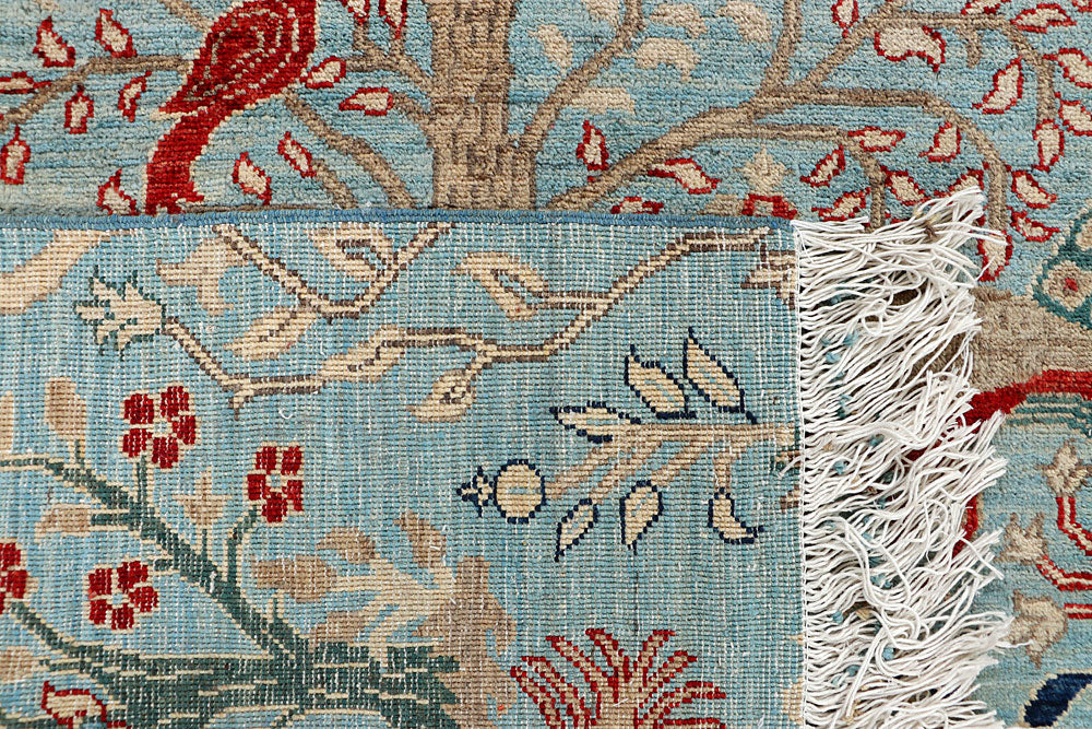 Powder Blue Hunting 10' x 13' 9 - No. 66209 - ALRUG Rug Store