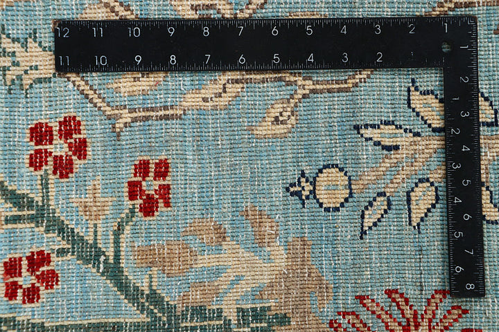 Powder Blue Hunting 10' x 13' 9 - No. 66209 - ALRUG Rug Store