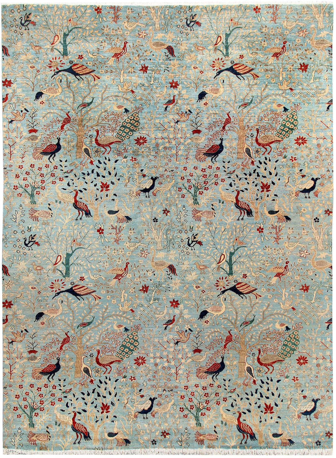 Powder Blue Hunting 10' x 13' 9 - No. 66209 - ALRUG Rug Store