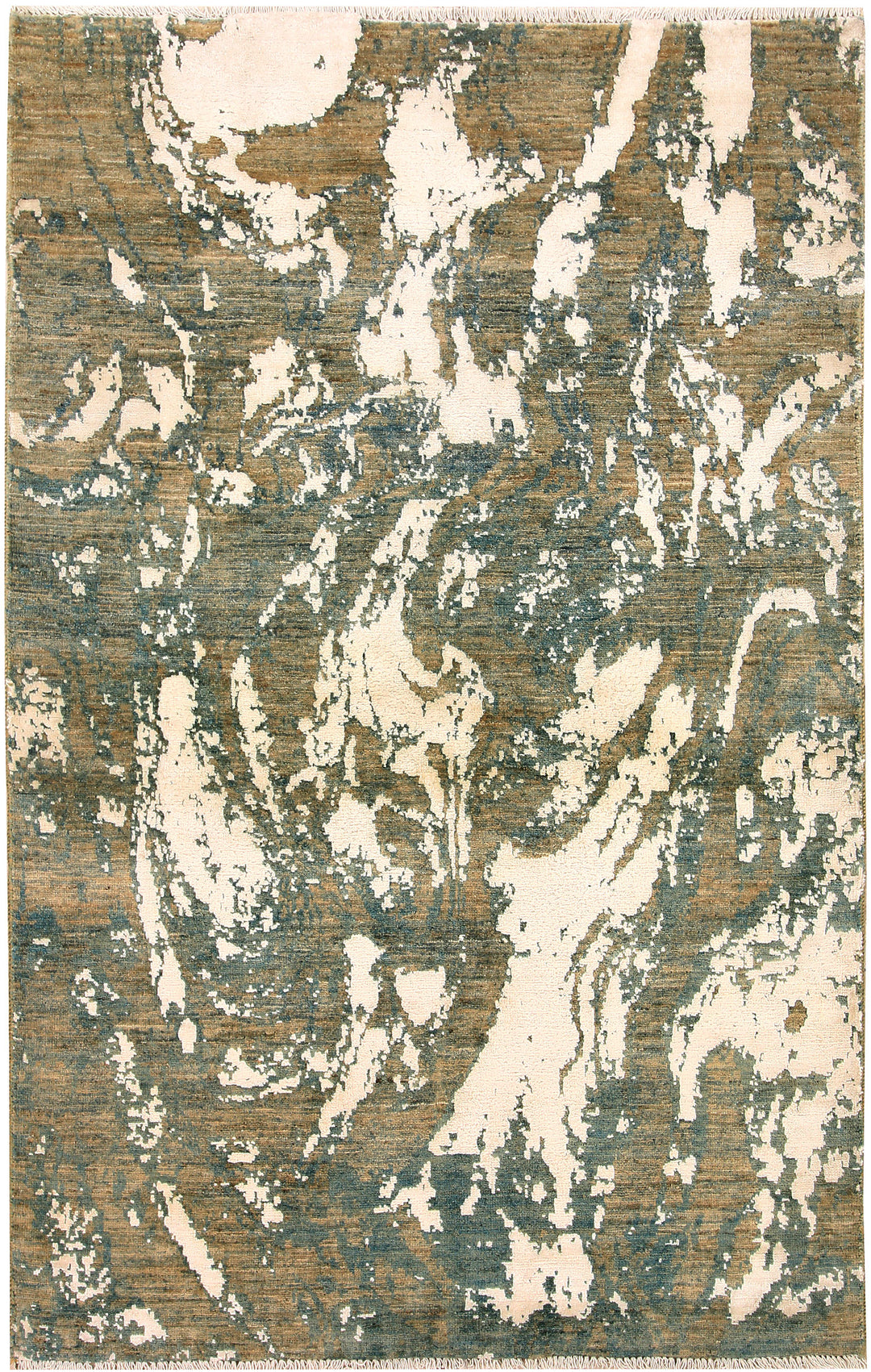 Afghan Abstract Rug 4' 1 x 6' 1 Hand-Knotted