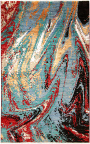 Multi Colored Abstract 4' 1 x 6' 5 - No. 66232 - ALRUG Rug Store
