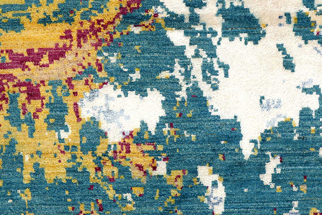 Multi Colored Abstract 4'  2" x 6'  3" - No. QA81822