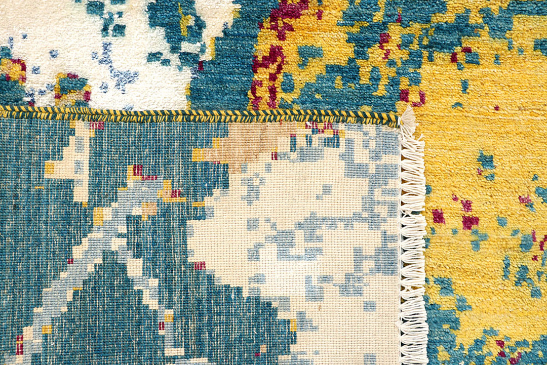 Multi Colored Abstract 4'  2" x 6'  3" - No. QA81822