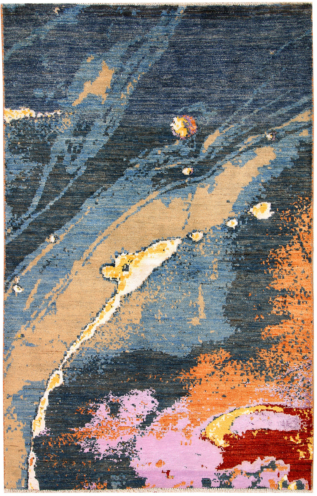 Afghan Abstract Rug 4' 2 x 6' 4 Hand-Knotted
