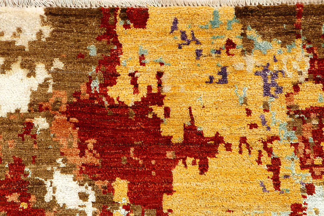 Multi Colored Abstract 4'  2" x 6'  4" - No. QA42716