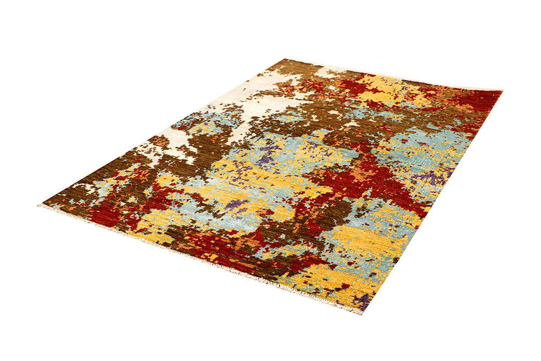 Multi Colored Abstract 4'  2" x 6'  4" - No. QA42716