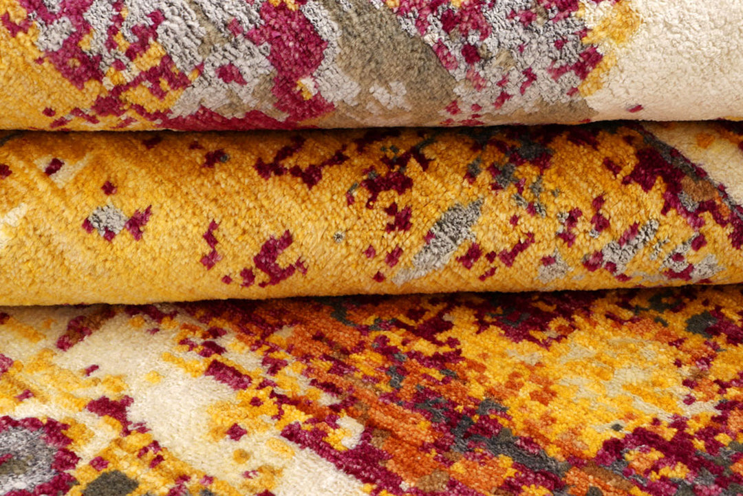 Multi Colored Abstract 4'  2" x 6'  2" - No. QA62830