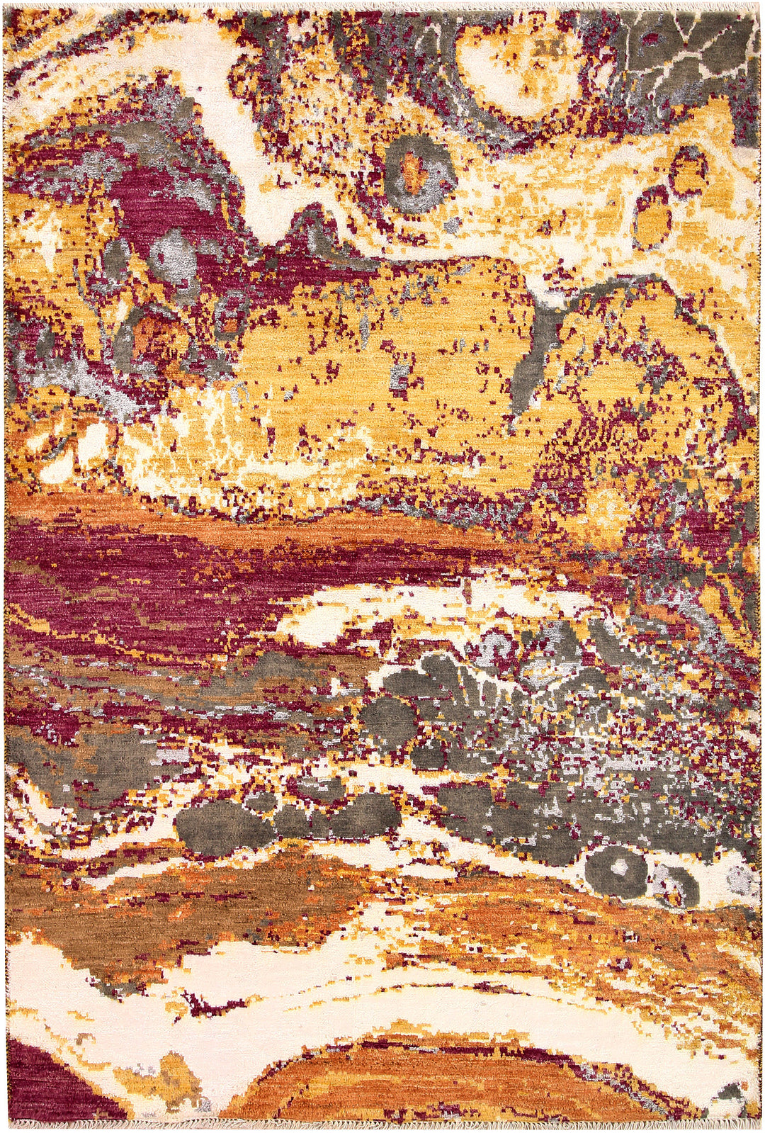 Afghan Oriental Abstract Rug 4' 2 x 6' 2 Hand-Knotted