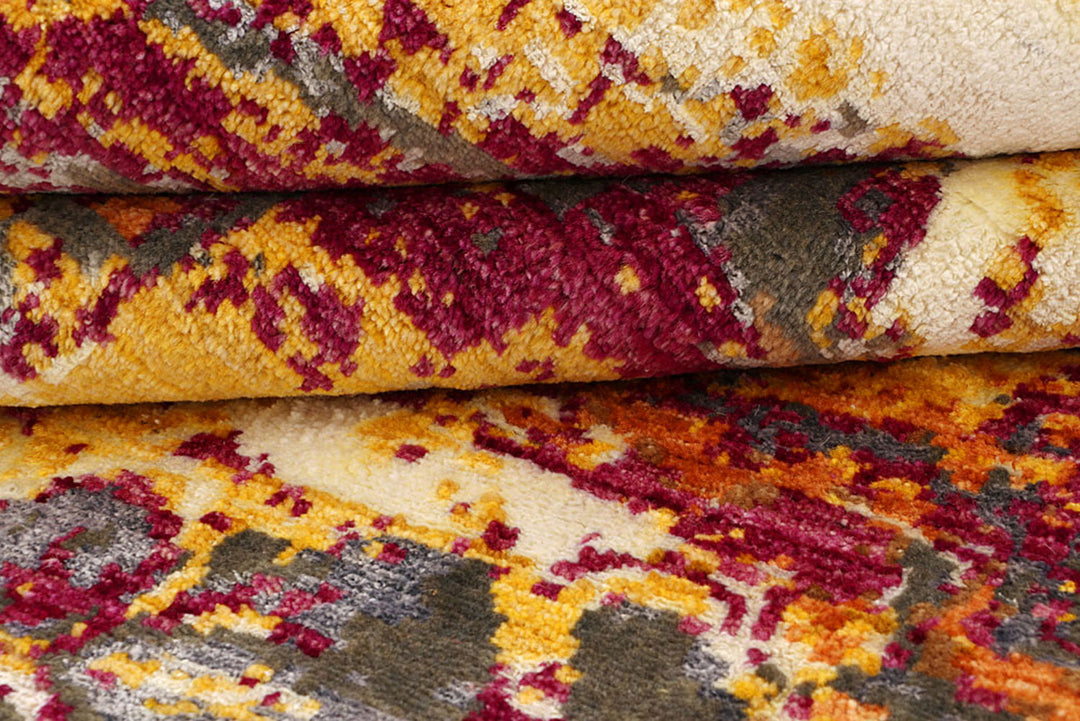 Multi Colored Abstract 4'  2" x 6'  2" - No. QA30803