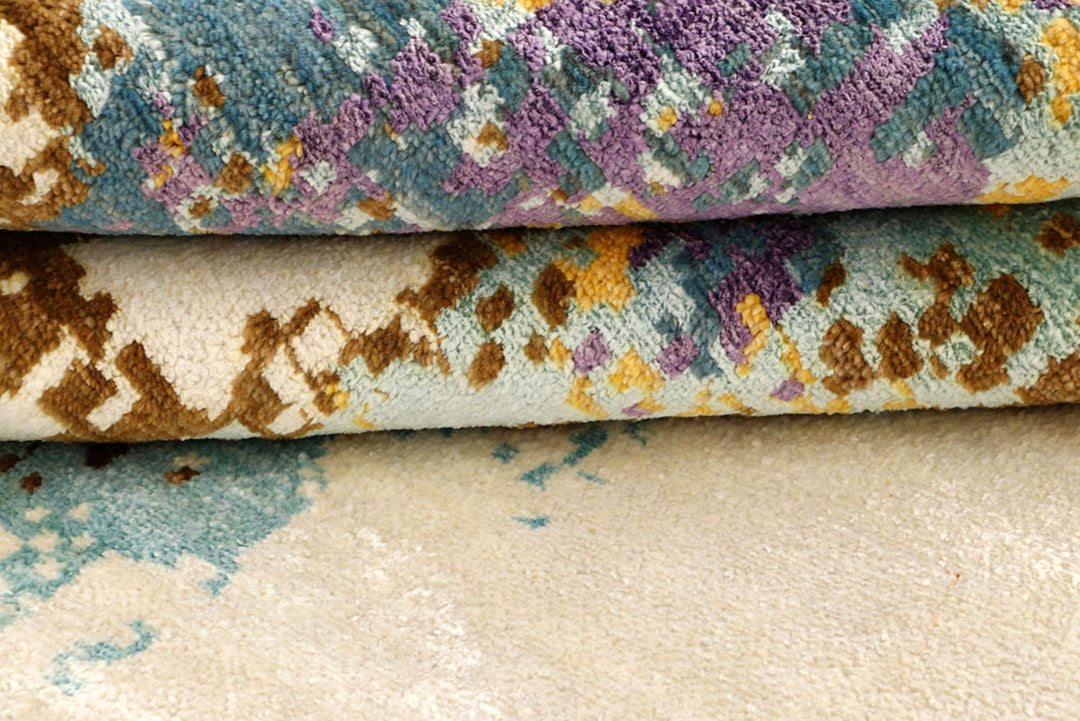 Multi Colored Abstract 4'  1" x 6'  3" - No. QA65491