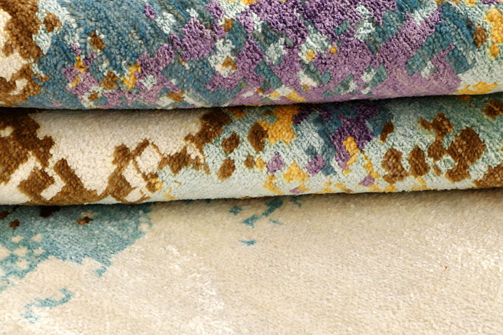 Multi Colored Abstract 4'  1" x 6'  3" - No. QA65491