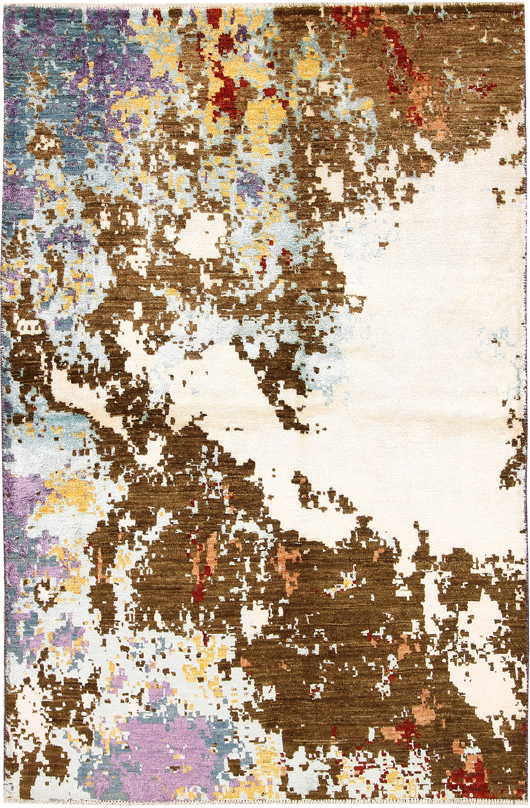 Afghan Abstract Rug 4' 1 x 6' 3 Hand-Knotted