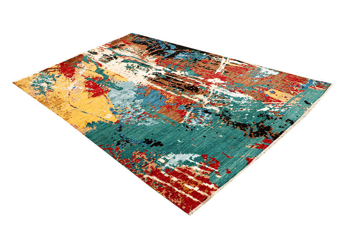 Multi Colored Abstract 5' 1 x 8' 2 - No. 66253 - ALRUG Rug Store