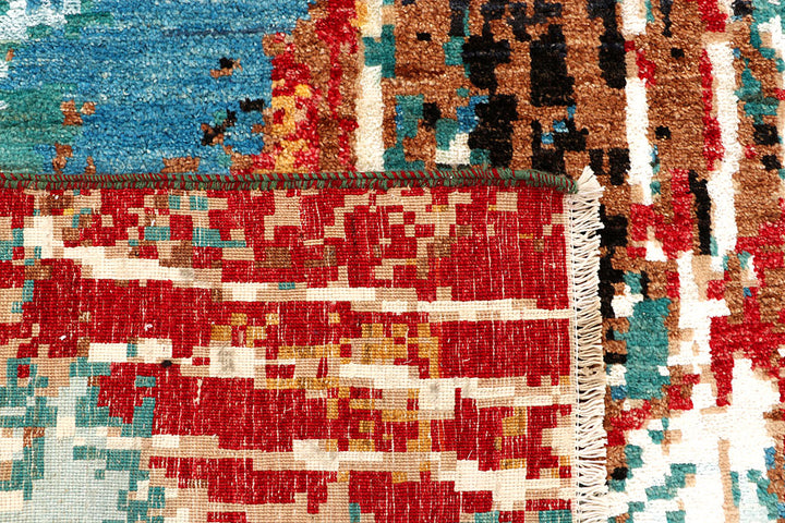 Multi Colored Abstract 5' 1 x 8' 2 - No. 66253 - ALRUG Rug Store