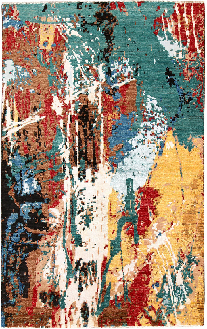Multi Colored Abstract 5' 1 x 8' 2 - No. 66253 - ALRUG Rug Store